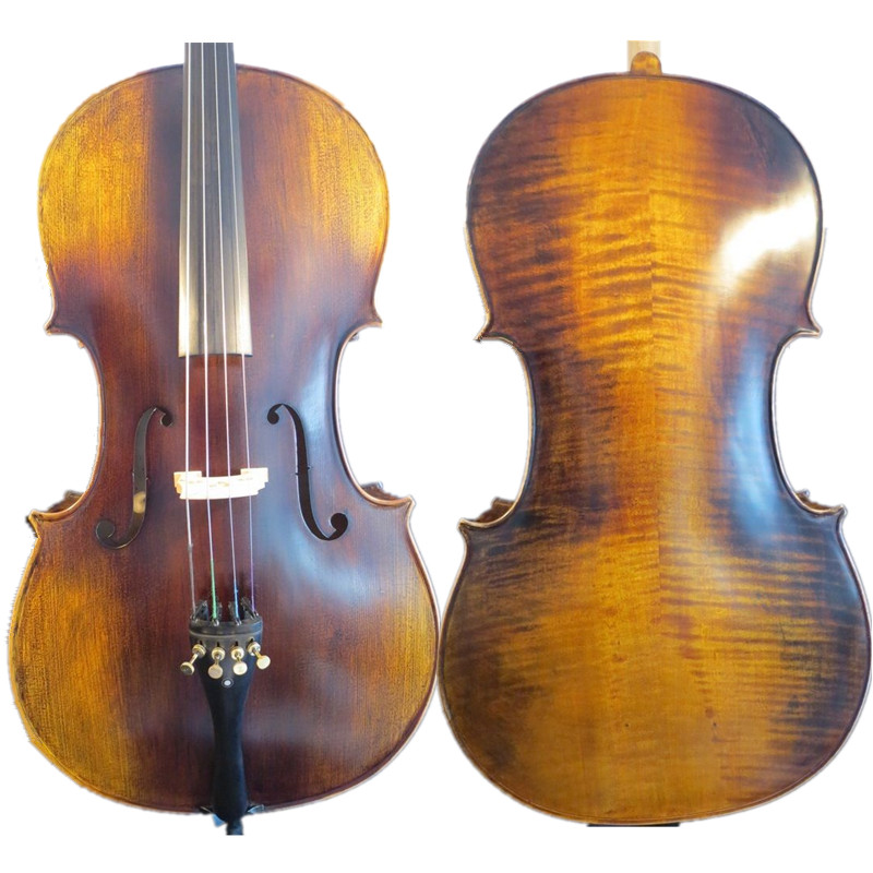 衡水专业级演奏级大提琴高档手工全实木天然虎纹初学者成人儿童