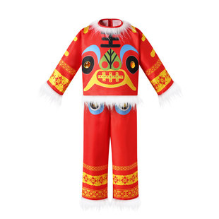 儿童喜庆秧歌服小老虎舞蹈服虎头娃娃演出服元旦年兽肚兜动物服装