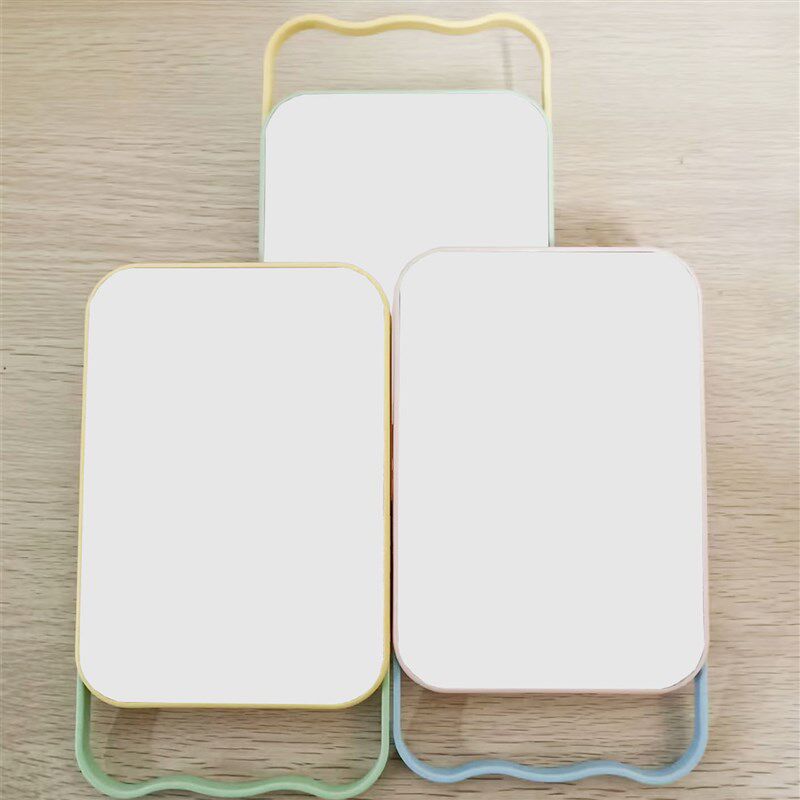 简约壁挂方形梳妆镜学生宿舍台镜方形挂立两用支架化妆镜随身镜