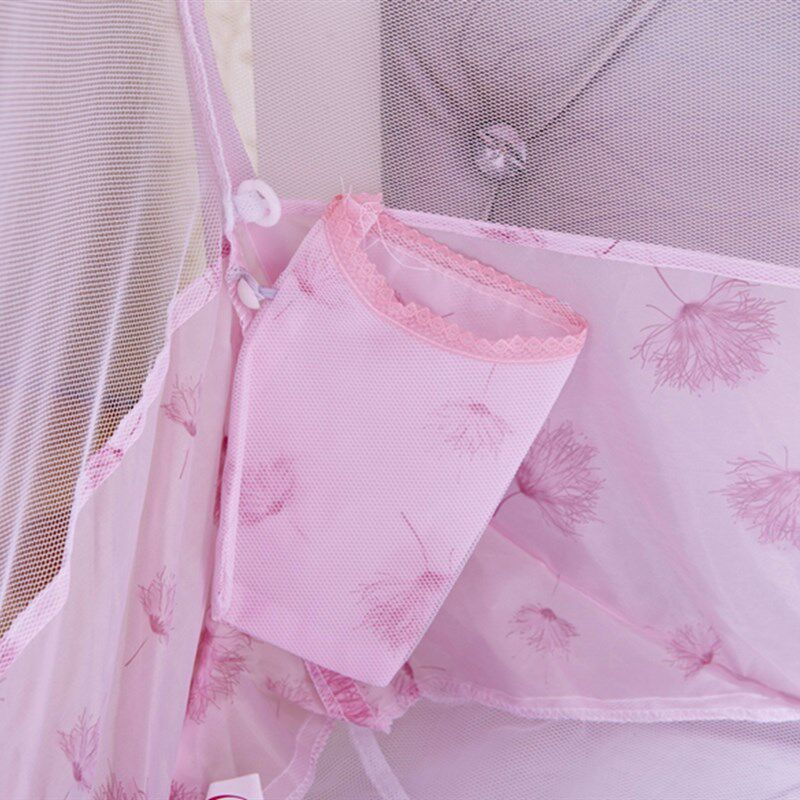 金艺嘉 免安装蒙古包蚊帐1.8米三开门方顶拉链钢丝魔术折叠1.5米