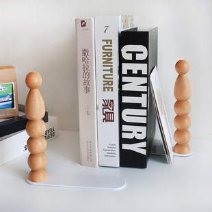 实木书立架创意简约书夹书挡板可移动书靠架办公桌面书房置物挡夹