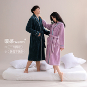 长款 女浴袍冬季 法兰绒珊瑚绒加厚加绒冬天 睡衣秋冬款 情侣睡袍男士
