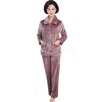 妈妈睡衣珊瑚绒2022年新款中老年人款女冬老人冬款法兰绒中年秋冬