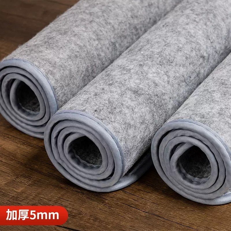 毛毡垫书法5mm书法毛笔大号国画书法灰白色加厚绘画50*70桌垫布