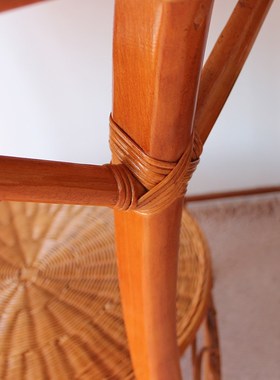 天然藤编餐桌椅真藤圆形休闲藤桌家用酒店方桌子阳台田园轻奢茶桌