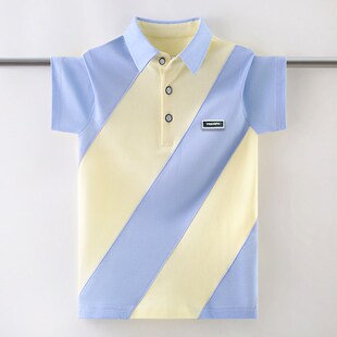 男童短袖套装夏装2025新款夏季薄款翻领polo衫潮童中大童儿童t恤