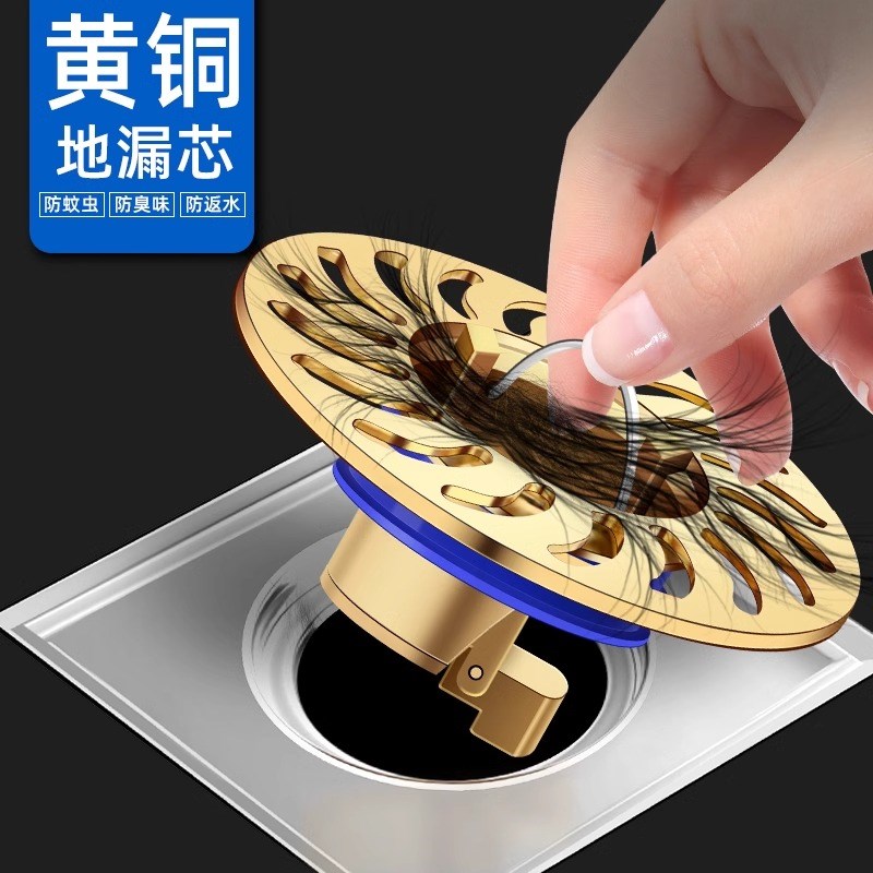 地漏防臭器下水道防返臭神器封口盖卫生间通用内芯厕所防溢水防虫