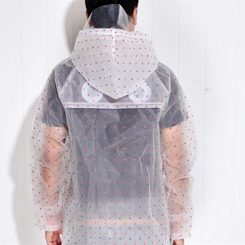 时尚圆点雨衣上衣EVA塑料雨成人男女情侣防风挡雨走路款短款透气