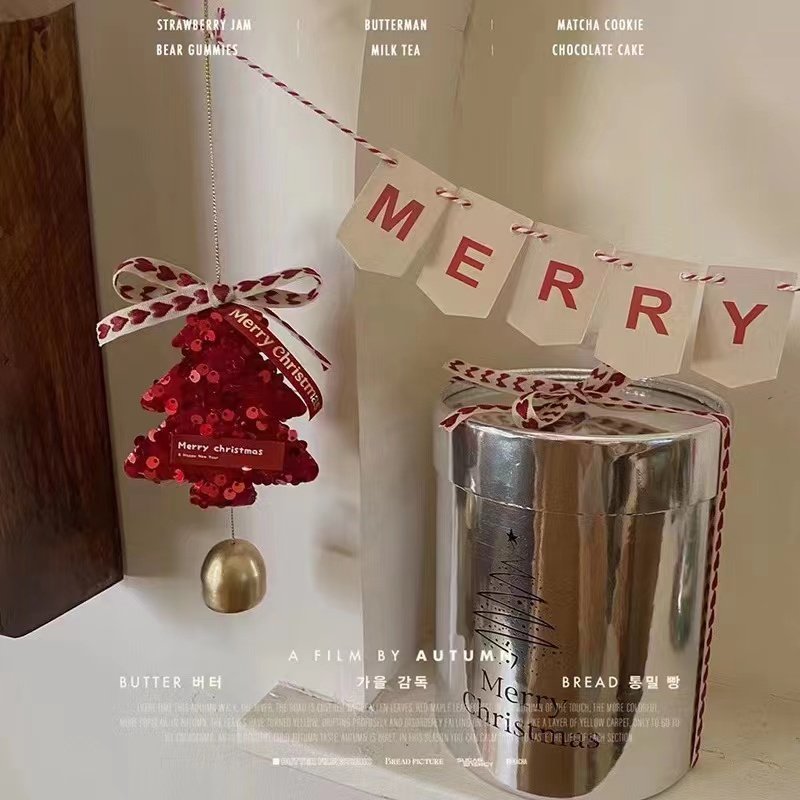 红色圣诞树挂饰星星新年吊铃圣诞节装饰品挂饰圣诞车挂情侣礼物