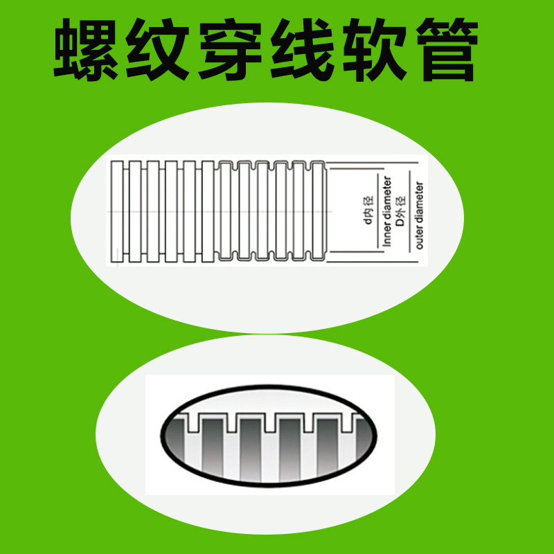 灰色国标加厚塑料波纹软管耐高温防腐蚀PP阻燃PA66尼龙直插式接头