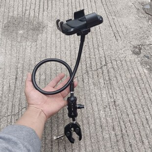 床头懒人手机支架方便按键夹金属软管蟹钳L夹病床护拦可弯曲支架