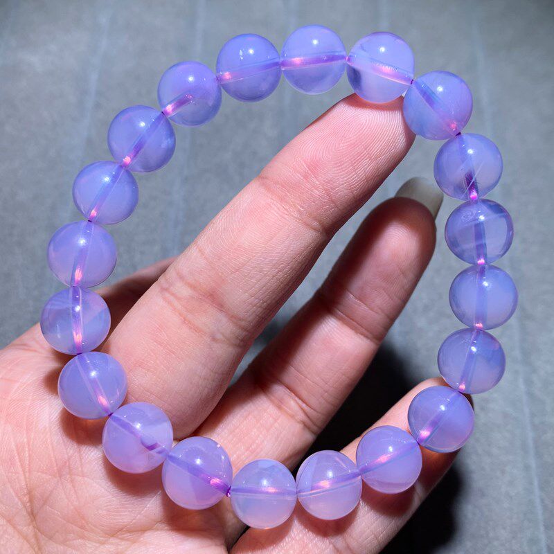 天然冰种果冻感紫玉晶p紫水晶手链女梦幻紫甜美饰品一物一图送礼