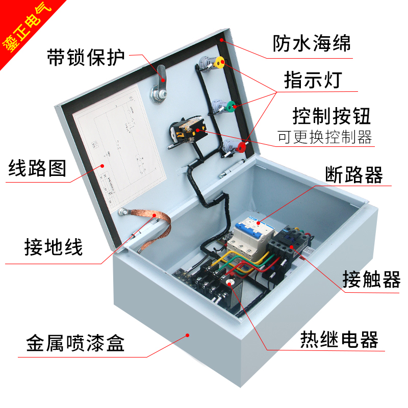 一用一备水泵控制箱220v家用电机配电箱排污泵风机控制箱380v