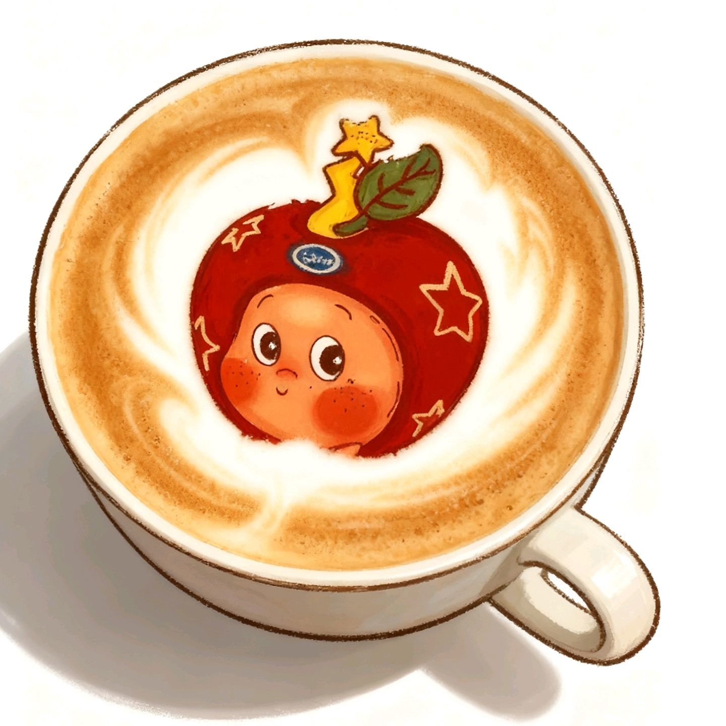 咖啡拉花糯米纸网红星星人奶茶饮品打印可食用免手绘支持来图定制