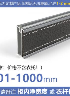 轻奢极简衣柜挂衣杆衣帽间玻璃门皮革橙色灰色高定衣通加厚威法款