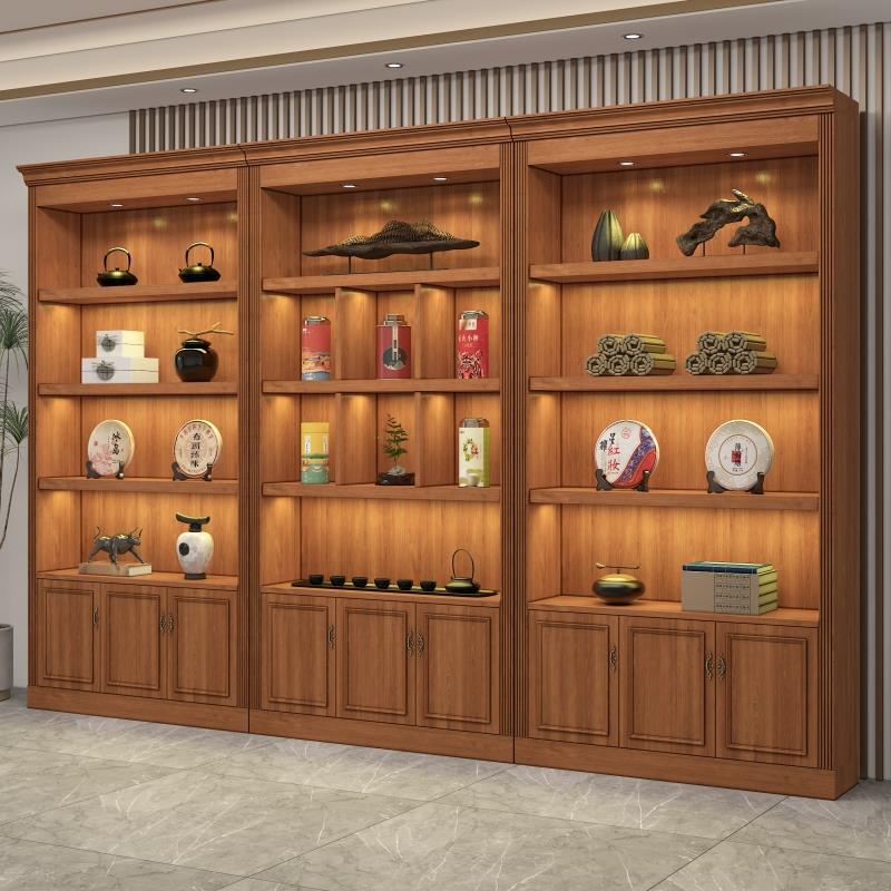 实木茶叶柜子白酒烟酒定制红酒展示柜紫砂壶玉器翡翠高端收纳展柜
