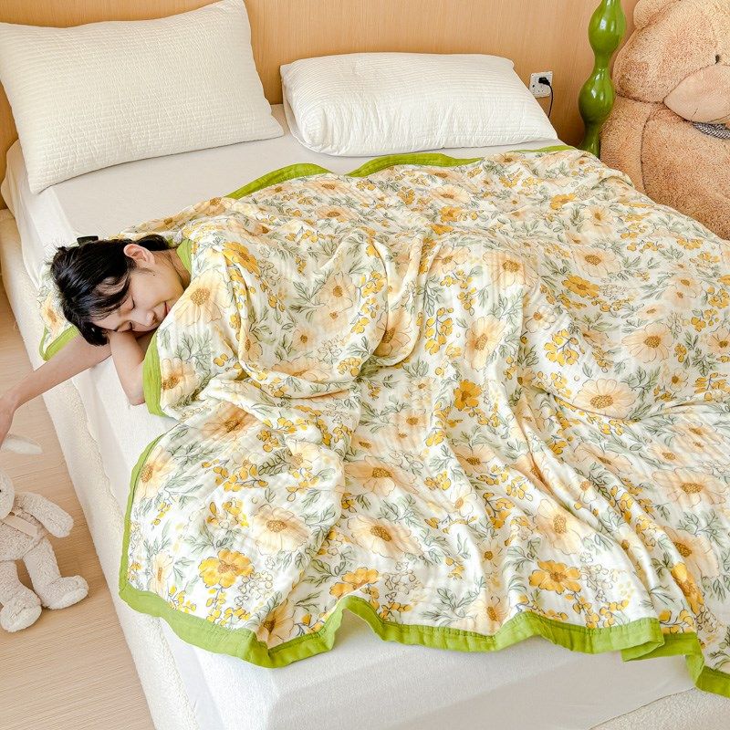 儿童六层纱布毛巾被婴儿毯子z被子夏季薄款成人盖毯棉纱夏凉被