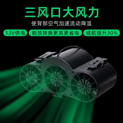 2025新款挂腰风扇工地充电大风力随身夹腰间户R外高温作业露营降