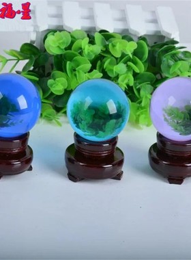 60mm水晶球6cm纯色玻璃珠 按摩装饰室内桌面客厅U玩具眼睛饰品摆