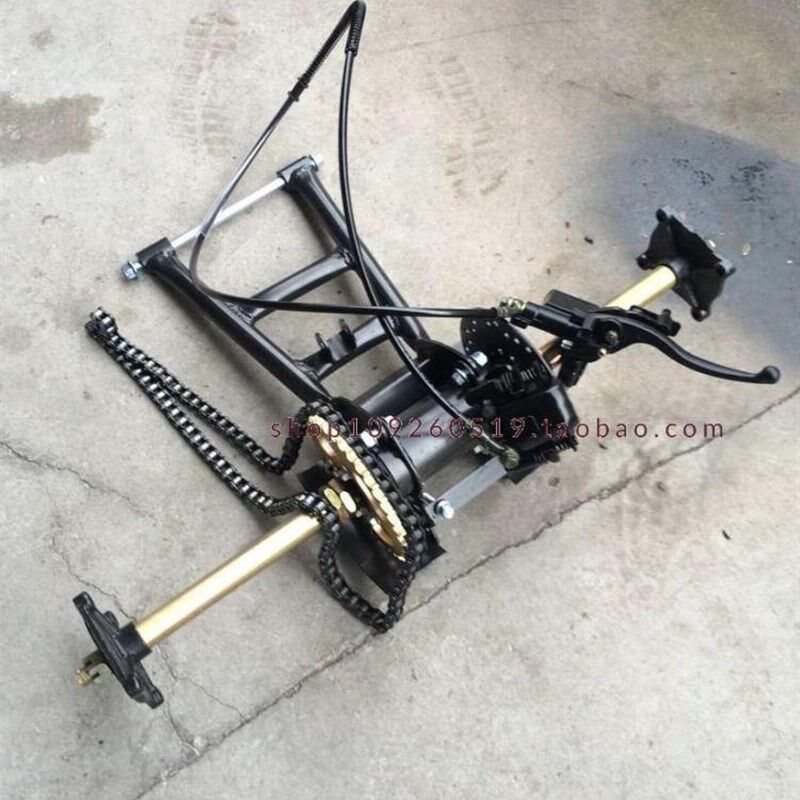 两轮改装三轮摩托车后桥悬挂加长平叉刹车四轮Q沙滩车加粗后轴四