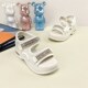 时尚 松糕底中跟露趾魔术贴轻便水钻沙滩 女2025新款 夏季 休闲f凉鞋