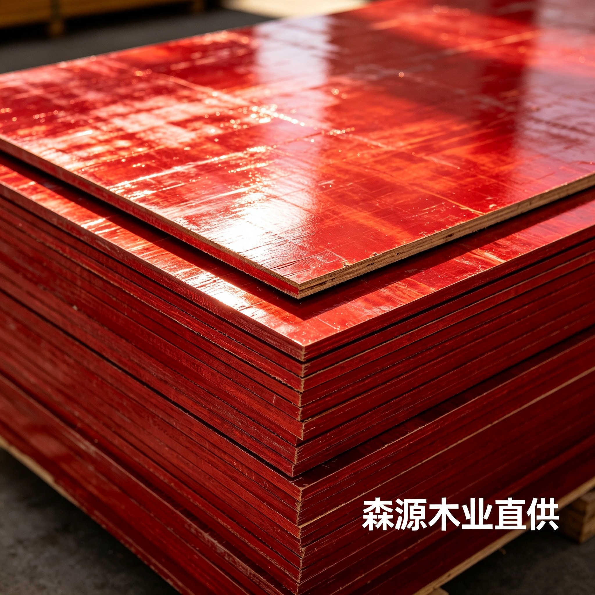 工程工地用木工层板多层板建筑模板大红色覆膜板胶合板防水三合板