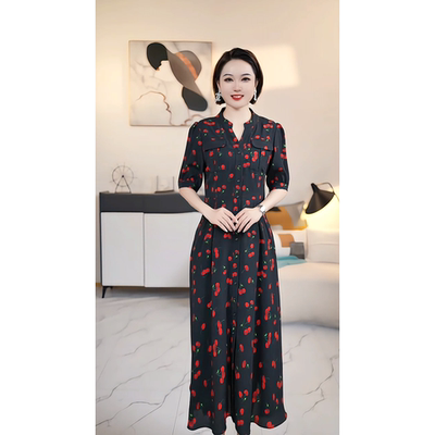 【深圳薇姐清仓】P高端大码原创遮肉显瘦连衣裙 P2089