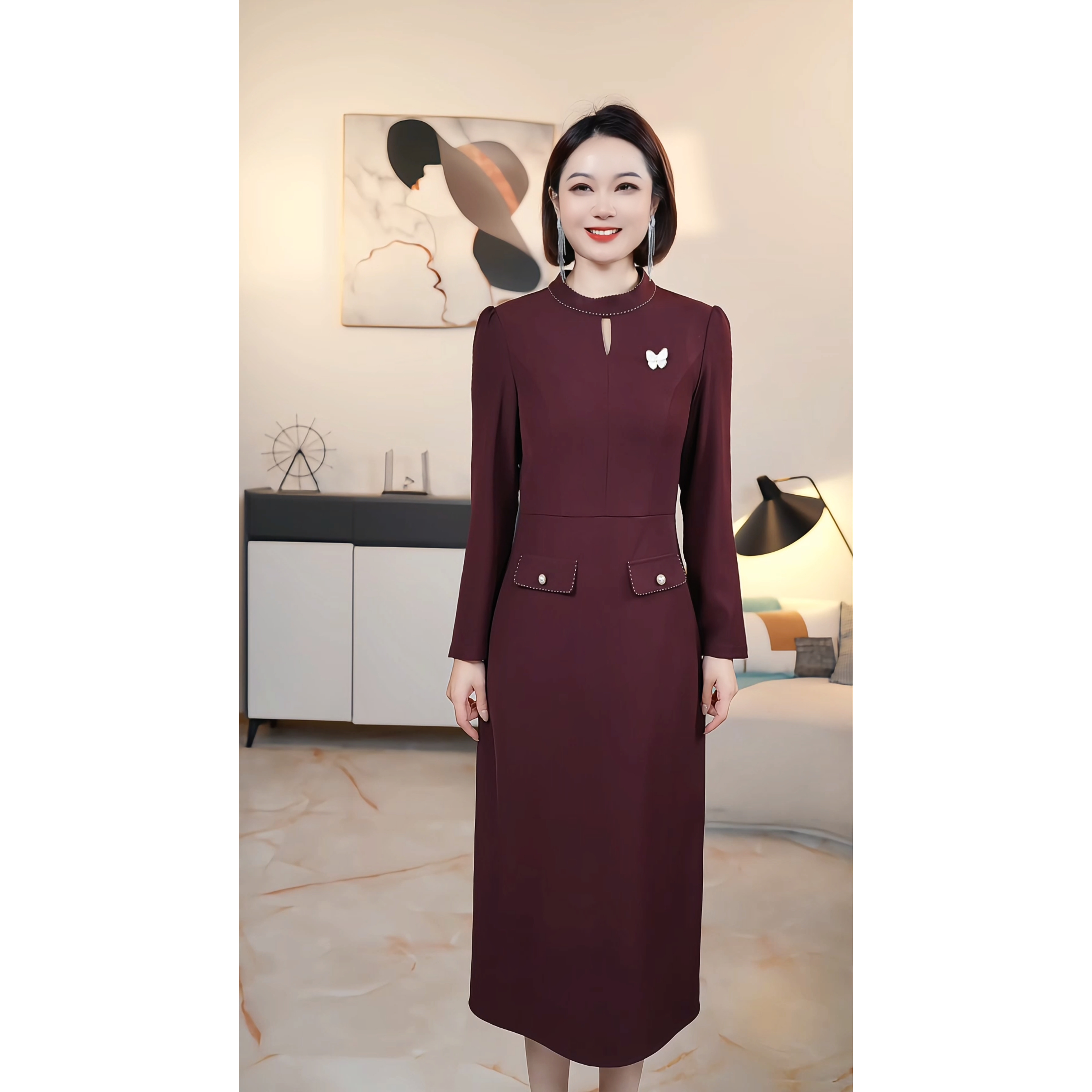 【深圳薇姐清仓】P高端大码原创遮肉显瘦连衣裙 P22