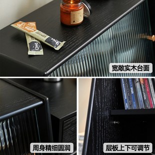爱必居实木餐边柜厨房置物架北欧墙壁柜家用餐桌碗柜台面储物杯架