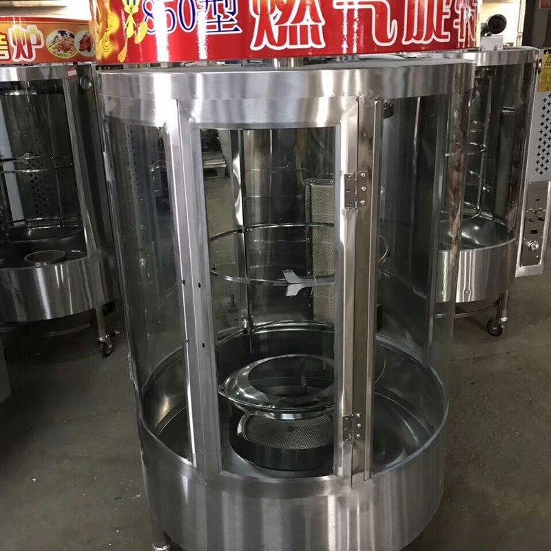 恒佳850型烤鸭炉商用自动旋转全燃气圆桶烧N鸭机烤鸡烤鱼烤禽箱方