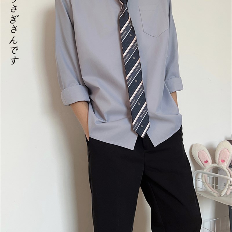 学院风dk制服基k础款日系男生衬衫学生长袖秋冬内搭高级感外穿衬