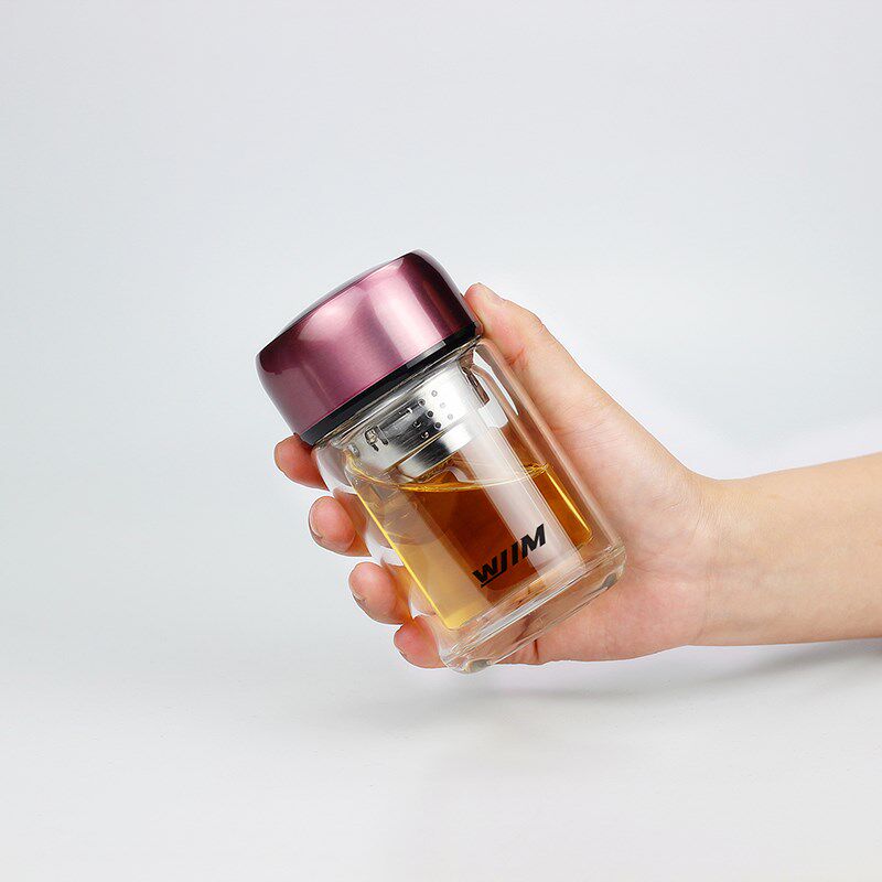 迷你双层小玻璃杯女士高颜值喝水杯子专用咖啡杯随U行杯小容量便