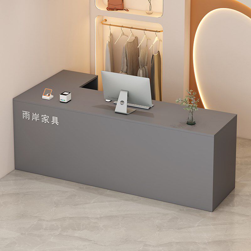 奶油风咖啡店转角吧台收银台柜台店铺小型服N装店超市前台桌接待