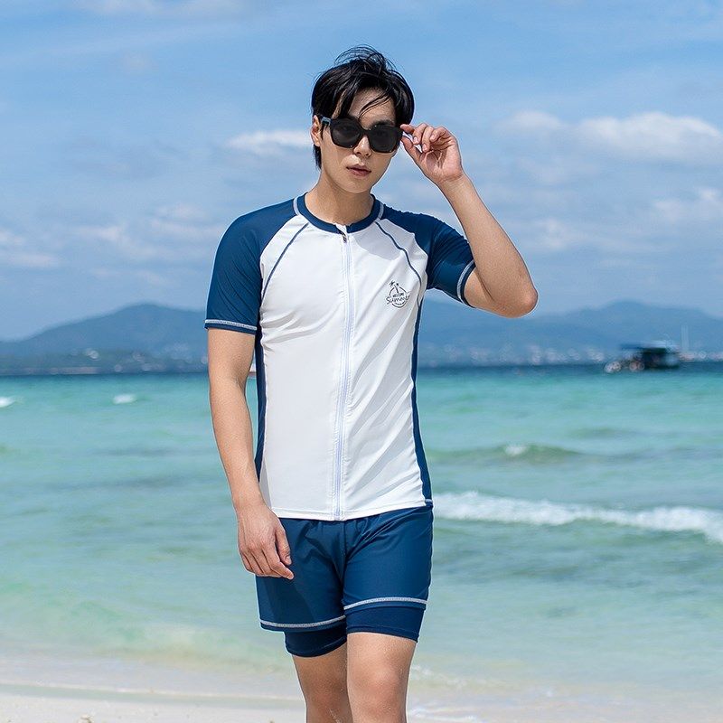 泳衣男款防尴尬大j码200斤宽松双层游泳裤泡温泉男士套装250斤