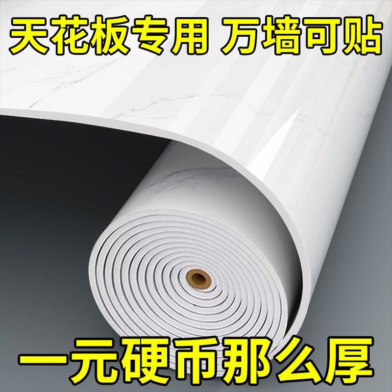 天花板贴纸自粘屋顶专用吊顶自装遮E丑装饰厨房顶补洞铝塑板防水
