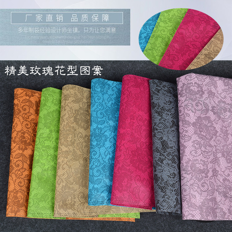 不织布袋子女手提手n提袋玫瑰蕾丝印花服装袋鞋店包袋无纺布袋定