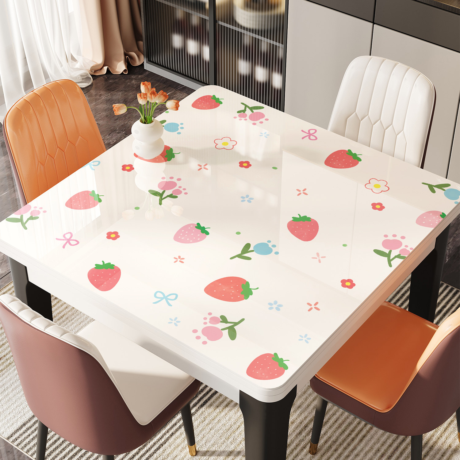 PVC正方形桌布免洗防水防油防烫餐桌垫ins风方桌桌布桌面保护垫子,居家布艺,桌布,淘宝优惠券,粉丝福利购,淘宝优惠卷