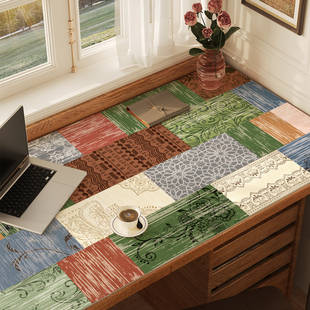 中古风复古书桌垫写字台书房学习桌垫防水防油免洗桌布桌面保护垫