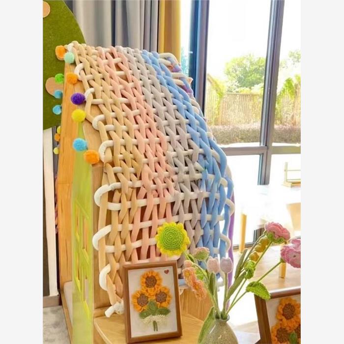 幼儿园编织区超粗毛线美