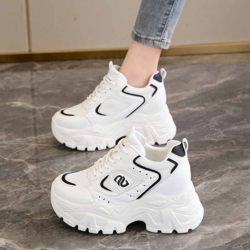 踩屎感内增高小白鞋女春q季2025新款松糕厚底矮个子34码运动老爹