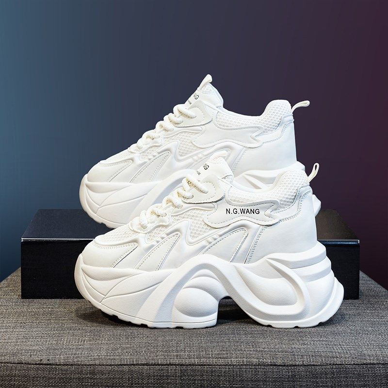 网面内增高老爹鞋女2025春季新款透气松糕N休闲小个子厚底小白女,女鞋,老爹鞋,淘宝优惠券,粉丝福利购,淘宝优惠卷