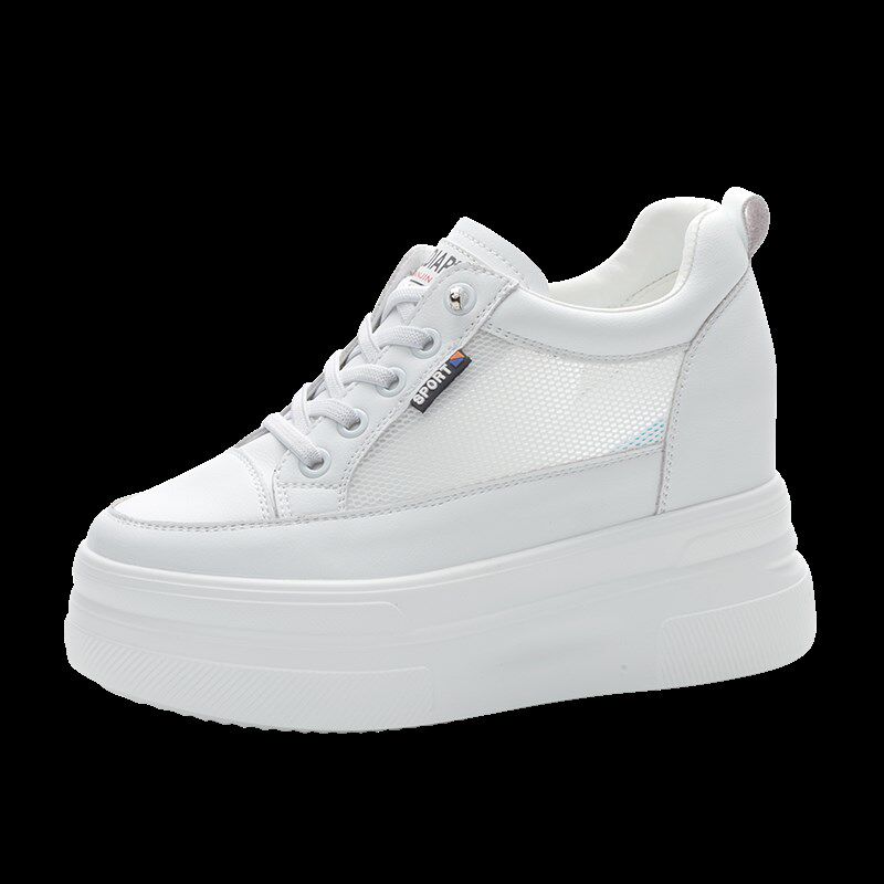 10cm增高小白鞋女m夏天透气内增高女鞋2024新款爆款小个子厚底网