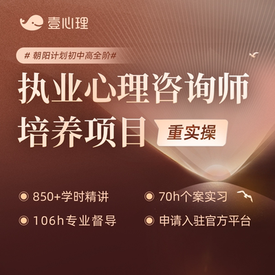 壹心理朝阳计划心理学咨询师课程初中高全阶线上网课考试考证培训