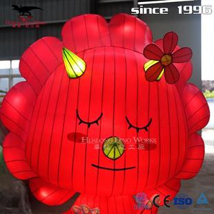 自贡恐龙厂家定制卡通三角龙恐龙彩灯花灯公园景区美陈亮化产品