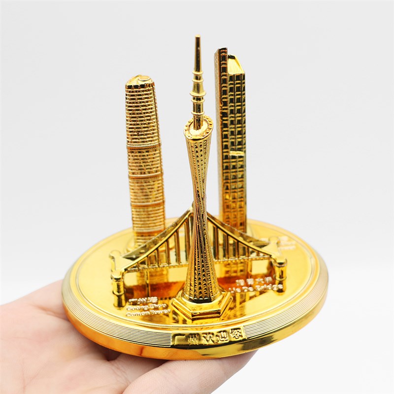 广州塔小蛮腰地标建筑摆件东西塔猎德大桥模型桌面装饰旅游纪念品