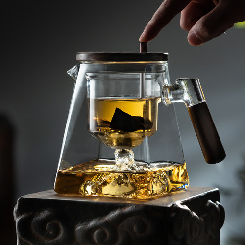 全玻璃内胆泡茶壶飘逸杯一键过滤按压式高端茶水分离聪明壶泡茶器