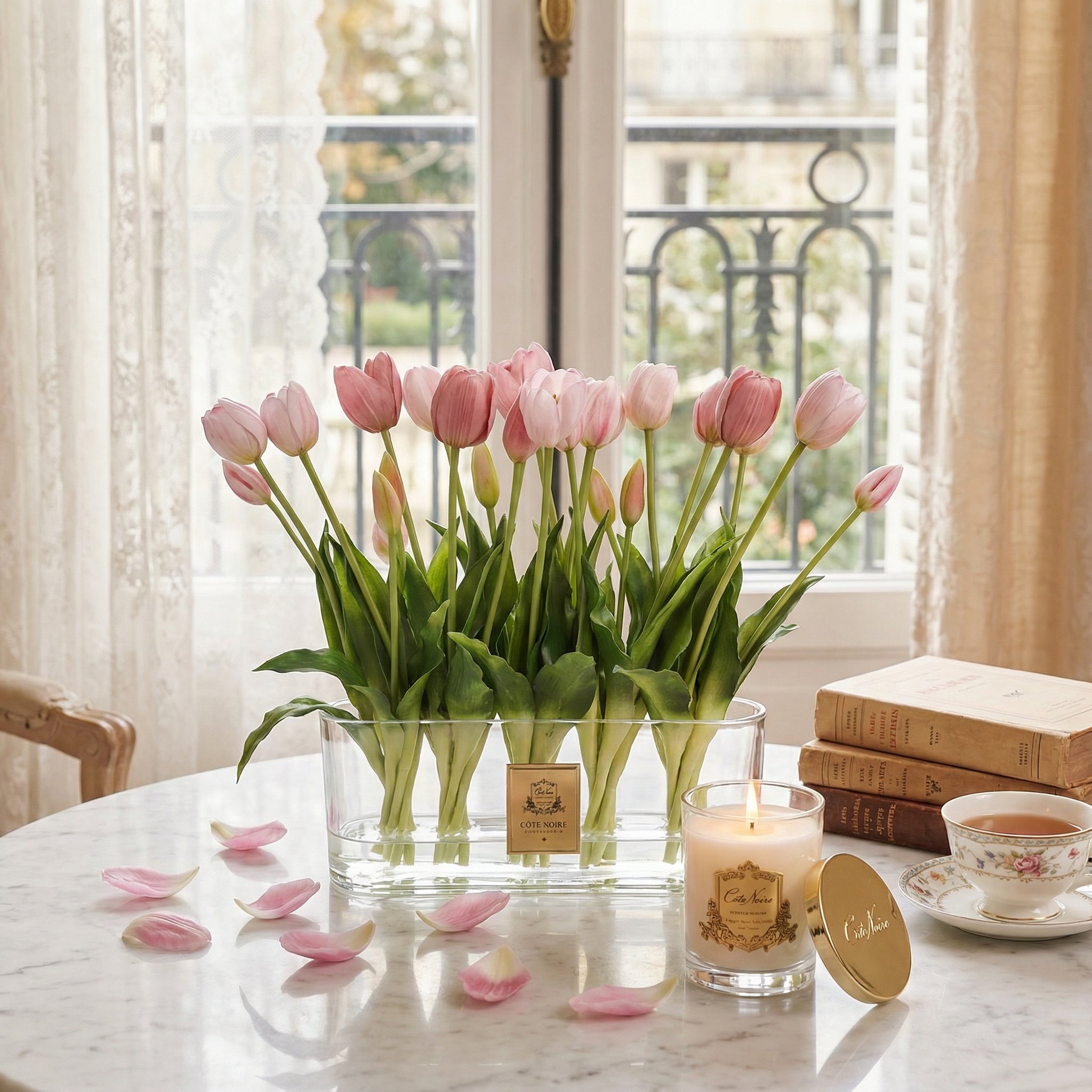 CoteNoire郁金香花束高级仿真花