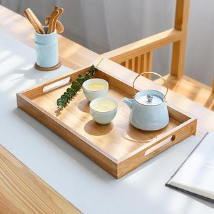 功夫茶具大中小号日式 简约竹制茶盘家用泡茶竹托盘 干泡茶台茶海