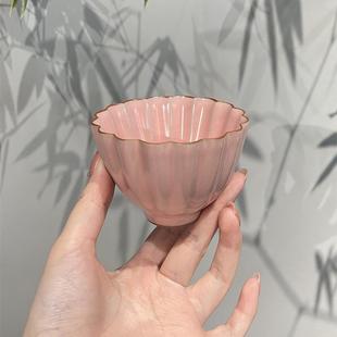 原矿瓷细微开片菊瓣大容量主人杯品茗杯功夫茶具单杯中式 惊蛰