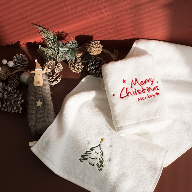 圣诞节礼物定做名字企业伴手礼高档年会答谢礼纯棉吸水毛巾礼盒